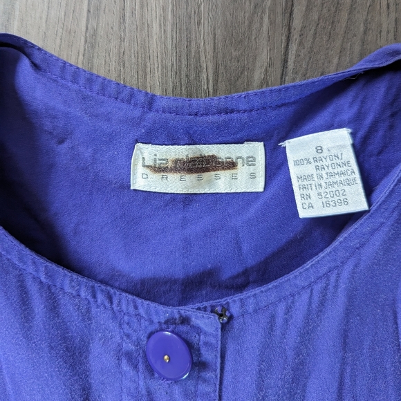 Vintage - Purple Dress - Summer - Size 8 - Rayon - Picture 4 of 4